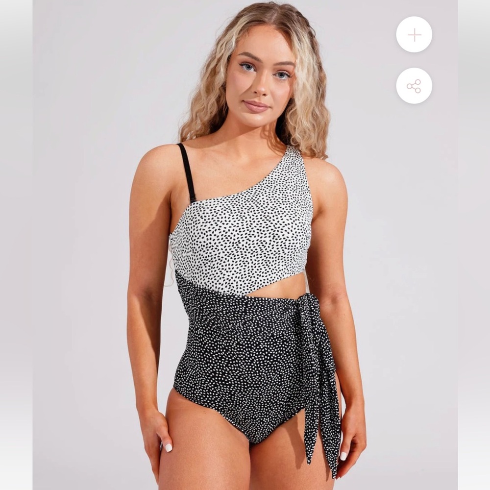 Buffbunny Black and White Bossy Print Swimsuit